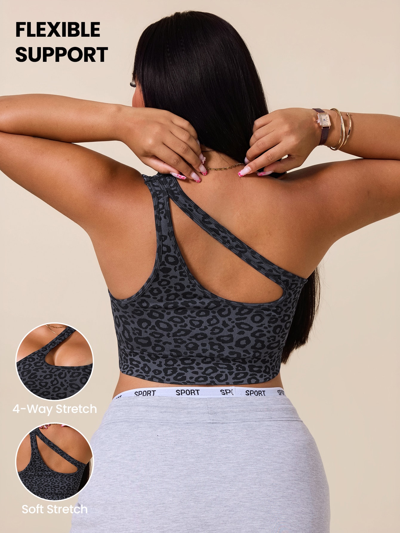 Asymmetric Top Women - Kadın Büyük Beden Asimetrik Spor Sütyeni