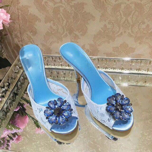 Floral Summer Dress - Yaz elmas çiçek yüksek topuk dantel