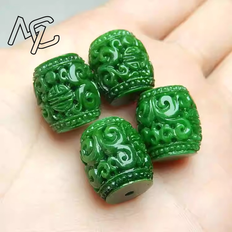 Women'S Fashion Jewellery - 5 adet Doğal Yeşil Yeşim Oyma