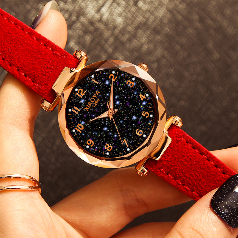 Women'S Fashion Digital Watch - Xiaoya kadın saatler kişilik romantik yıldızlı