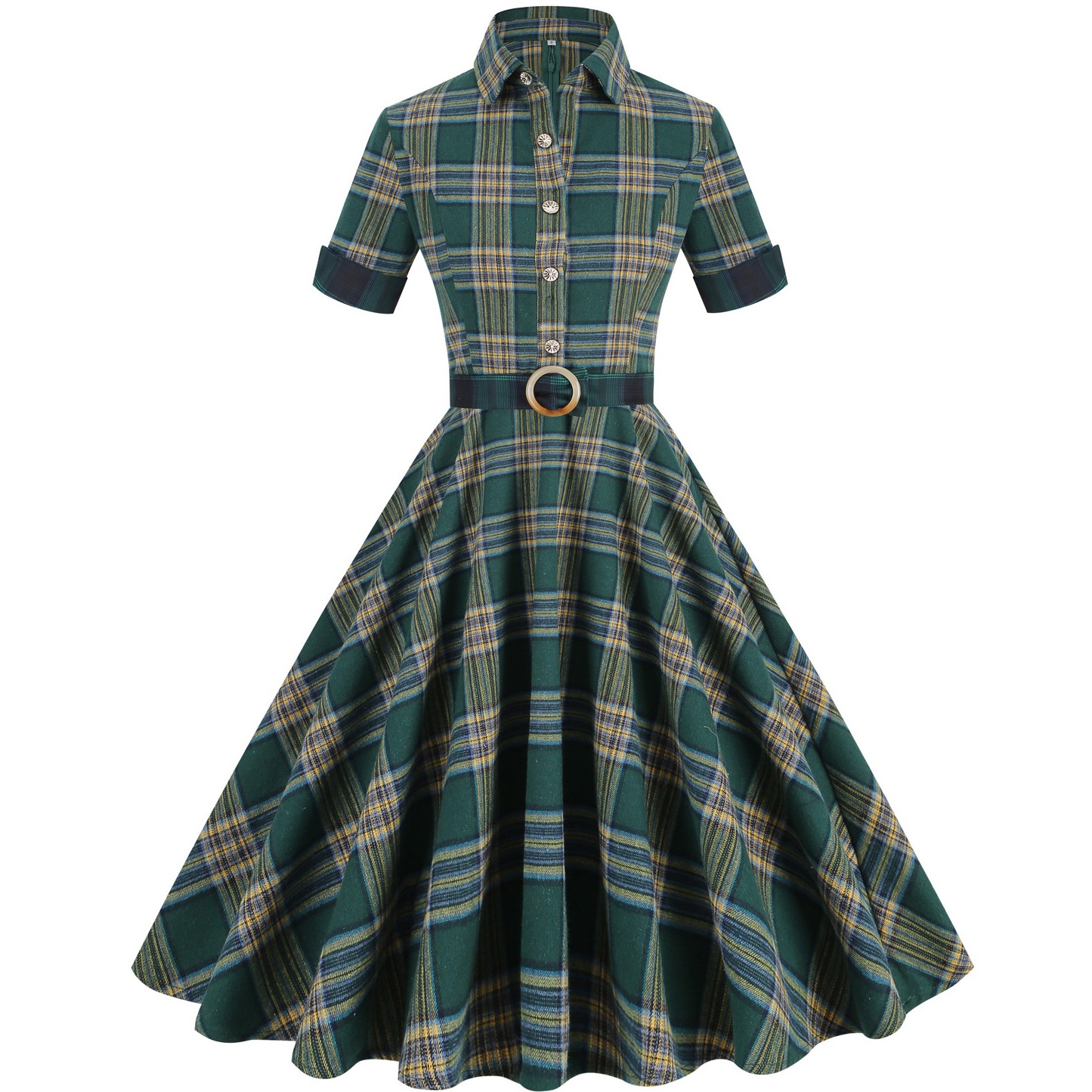 Women'S Fashion Of The 50S - Kadın Pin Up kafes baskı rahat