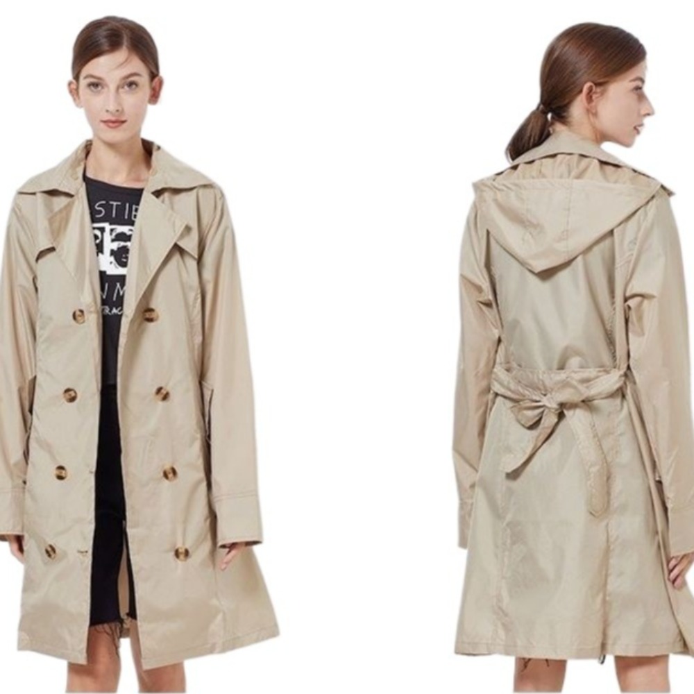 Women'S Fashion Raincoat - Hafif Su Geçirmez Yağmurluk Yetişkin Uzun