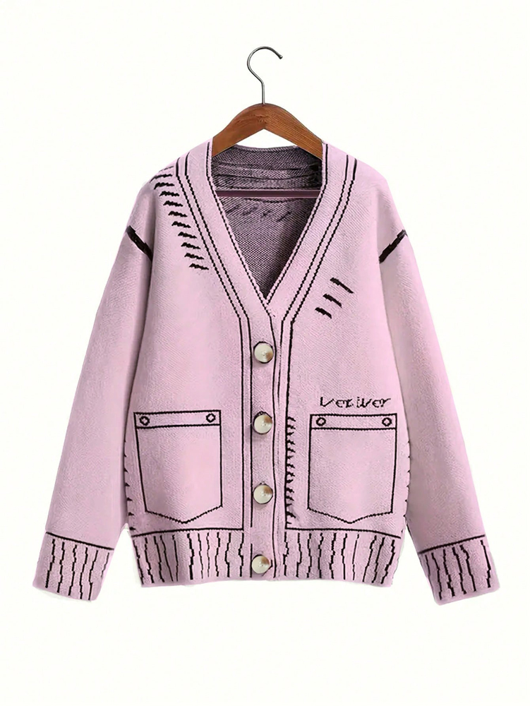 Women'S Fashion Knitwear - Artı Boyutu kadın Düğmeli Hırka Sonbahar