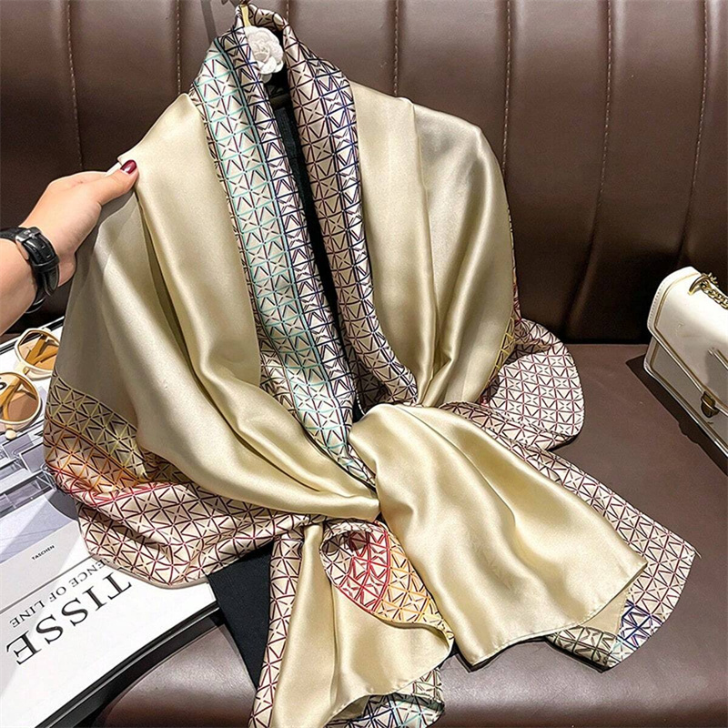 Women'S Fashion Poncho - 2024 ipek eşarplar kadınlar lüks marka
