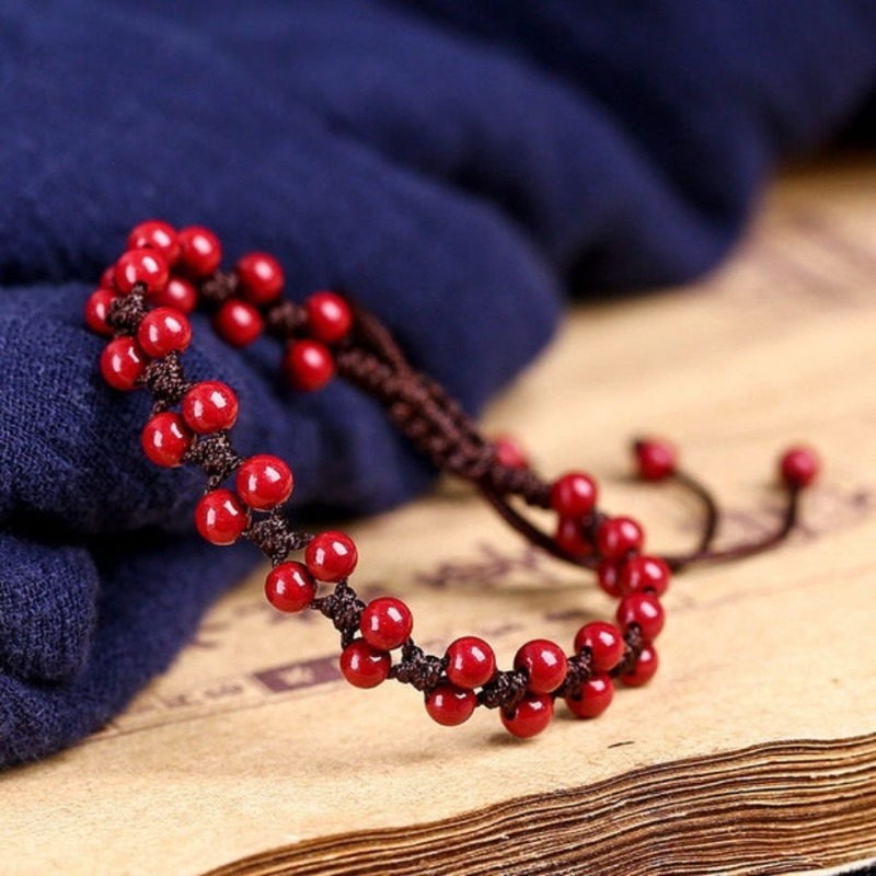 Women'S Fashion Jewellery - Özelleştirilmiş doğal kırmızı Cinnabar 6mm boncuk