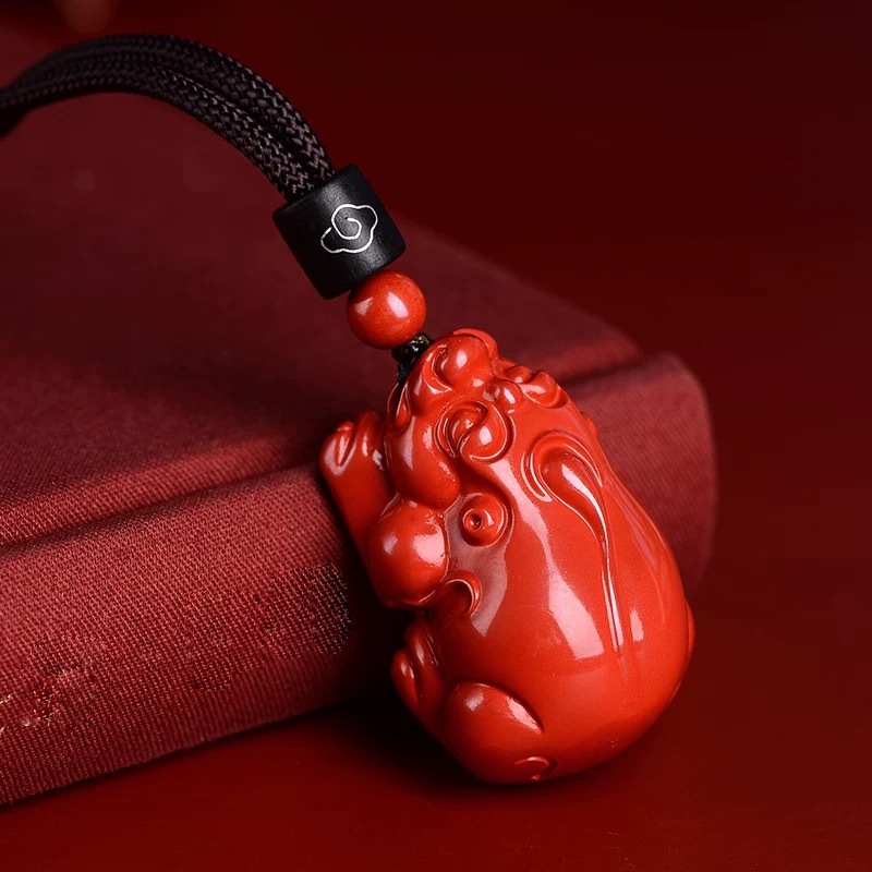 Women'S Fashion Jewellery - Moda Kırmızı Cinnabar Yeşim Büyük Boy