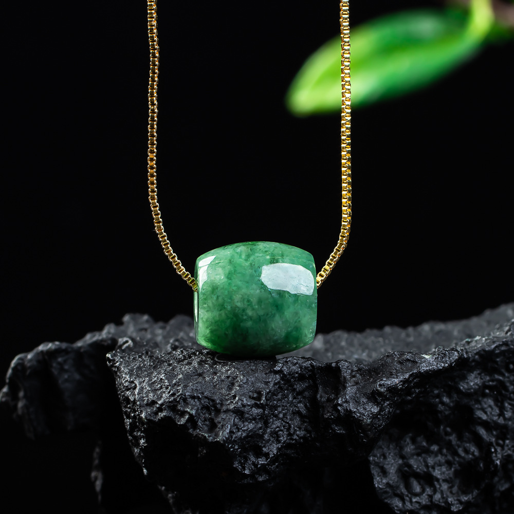 Women'S Fashion Jewellery - Doğal Gerçek Yeşim Boncuk Kolye Myanmar