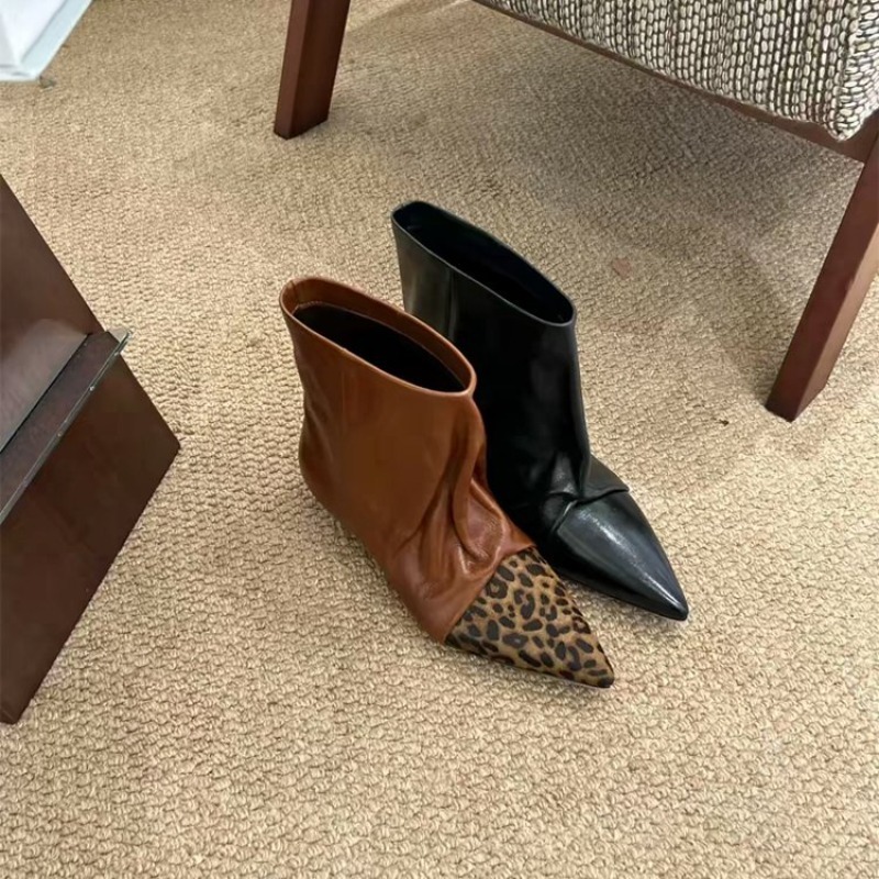 Women Fashion Youtube - Kadınlar için Sivri Burunlu Leopar Desenli