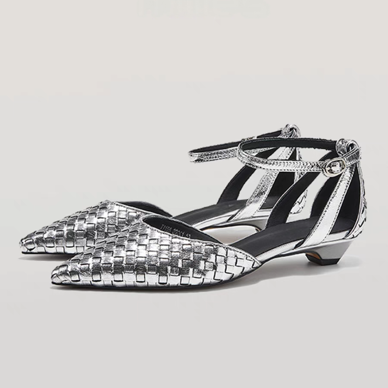 Women'S Fashion Brand Shoes - Sivri Burun Düşük Topuklu Kadın Zarif