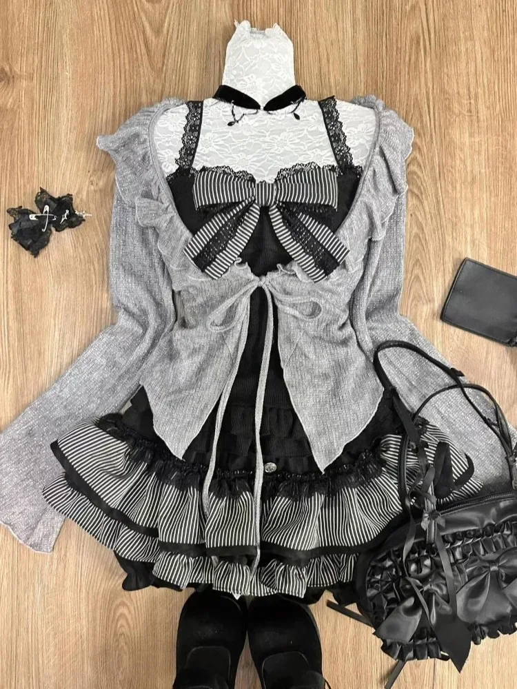 Women'S Fashion Knitwear - Tatlı Lolita Vintage Takım Elbise Kadın