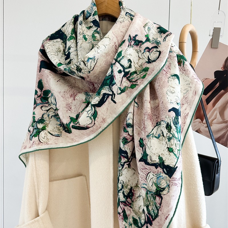 Lüks 135x135cm İpek Yün Eşarp  - Women'S Fashion Poncho incelemesi ve fiyatı