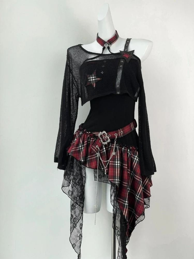Siyah Gotik Amerikan Vintage 2 - Asymmetric Top Women incelemesi ve fiyatı