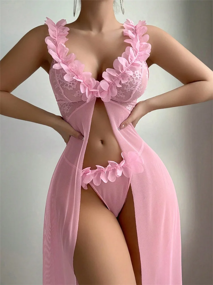 Pembe Çiçekli Dantel Şeffaf Ge - Floral Summer Dress incelemesi ve fiyatı