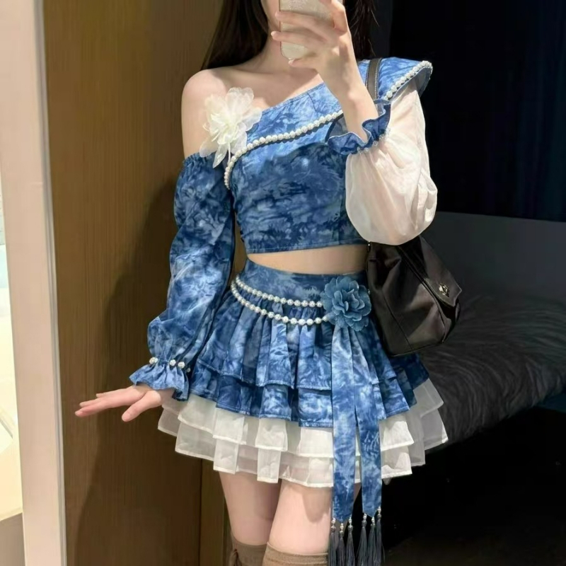 Japon Tarzı Vintage Zarif Loli - Asymmetric Top Women incelemesi ve fiyatı