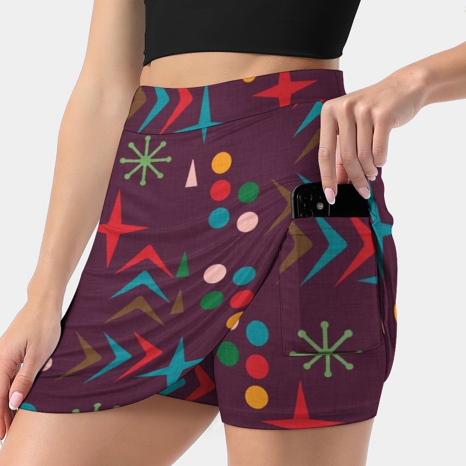 Atomik Desen Mor Orta Yüzyıl M - Women'S Fashion Of The 50S incelemesi ve fiyatı