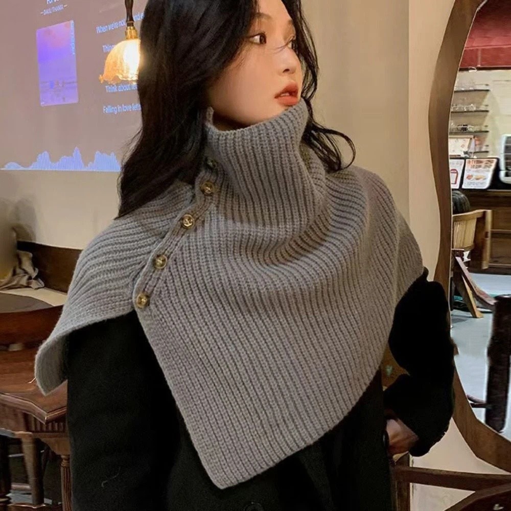 Klasik Düğmeli Örme Şal Sıcak  - Women'S Fashion Knitwear incelemesi ve fiyatı
