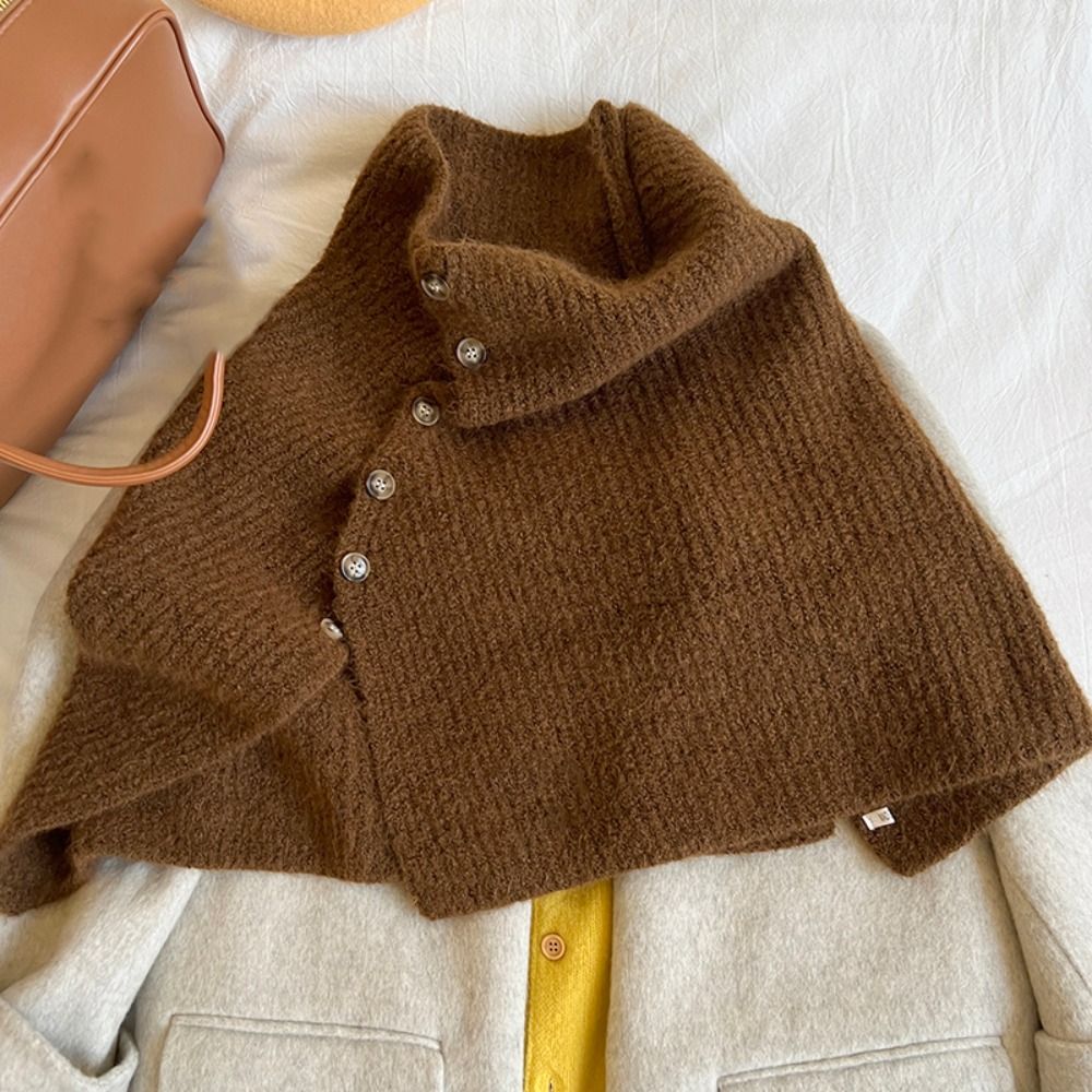 Klasik Düğmeli Örme Şal Sıcak  - Women'S Fashion Knitwear incelemesi ve fiyatı
