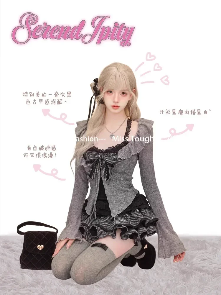 Tatlı Lolita Vintage Takım Elb - Women'S Fashion Knitwear incelemesi ve fiyatı